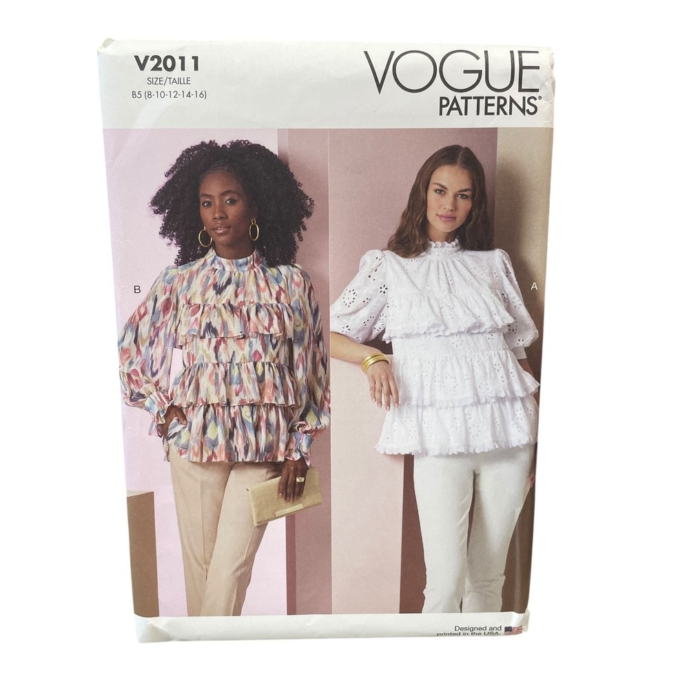 Vogue‎ V2011 Misses' Ruffled Baby Doll Top Sizes 8-16 Modern